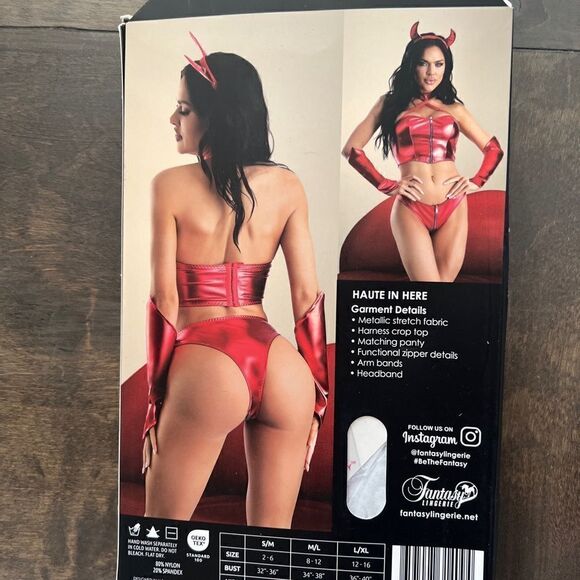 NWT Spicy Lingerie Haute in Here Devil Bedroom Costume - Red - S/M - Picture 11 of 13